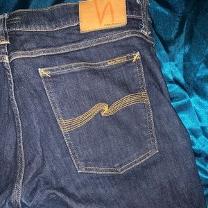 Nudie right long John style dark denim